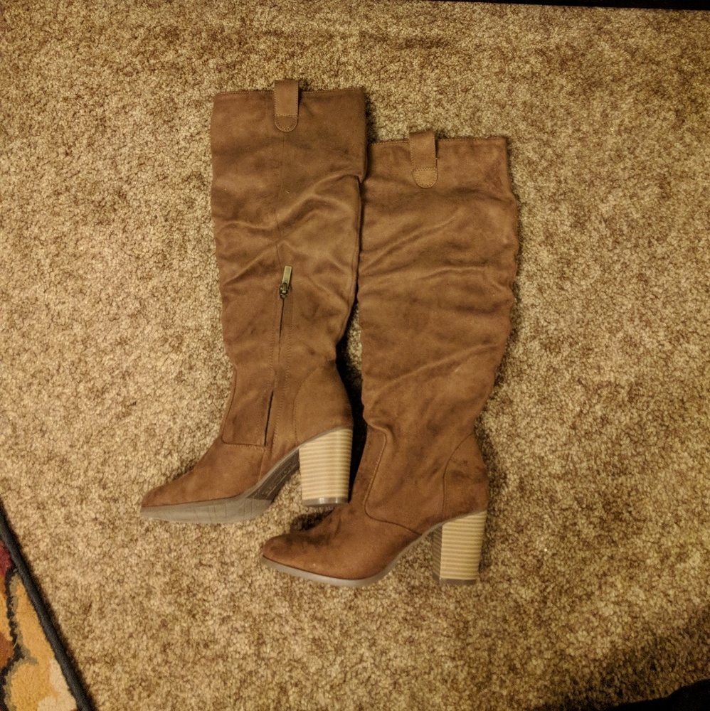 Faux Suede Tall Boots